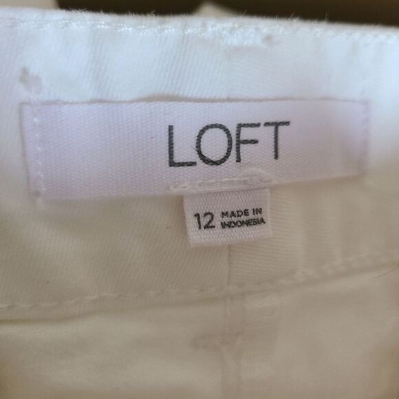 loft monroe slim chino soft cotton twill pants white size 12 - Picture 5 of 7